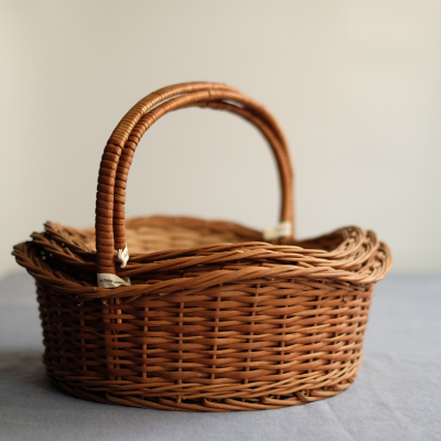 Deep-Waves Wicker Basket