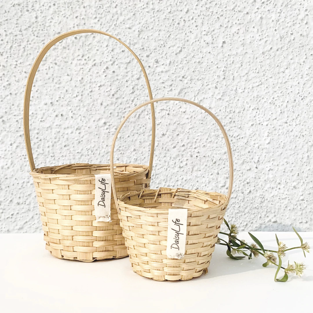 Little Bamboo Bucket Baskets set of 2