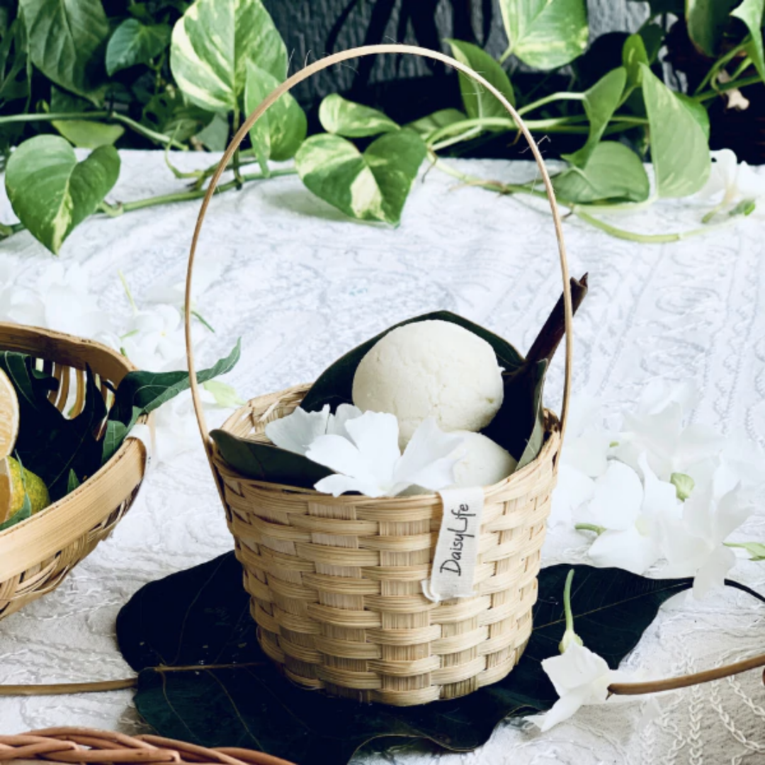 Bamboo Bucket Basket with sweets