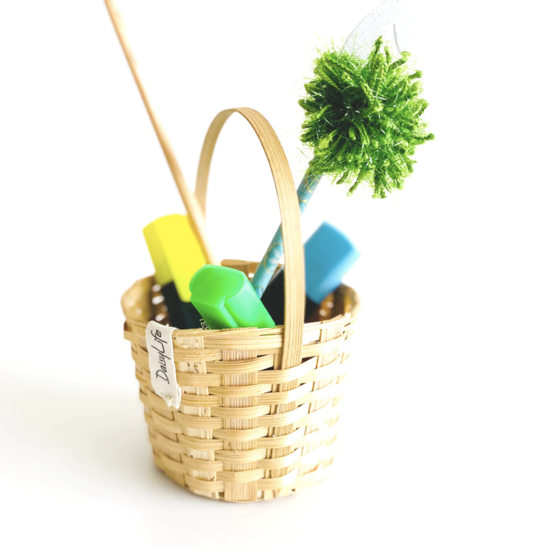 Bamboo Bucket Basket dor stationery