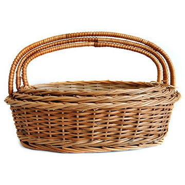 Set of 3 sizes - 'Gift or Store' Oval Wicker Basket (Compact set)