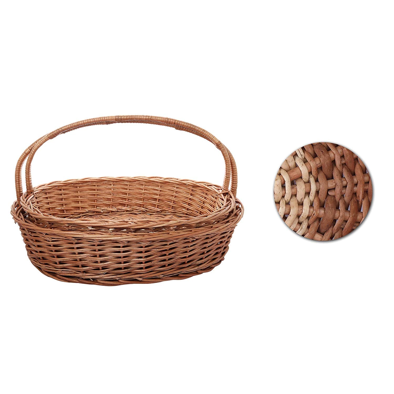 DAISYLIFE Natural Color and Eco-friendly Wicker Gifting and Multi-utility Basket with handle.