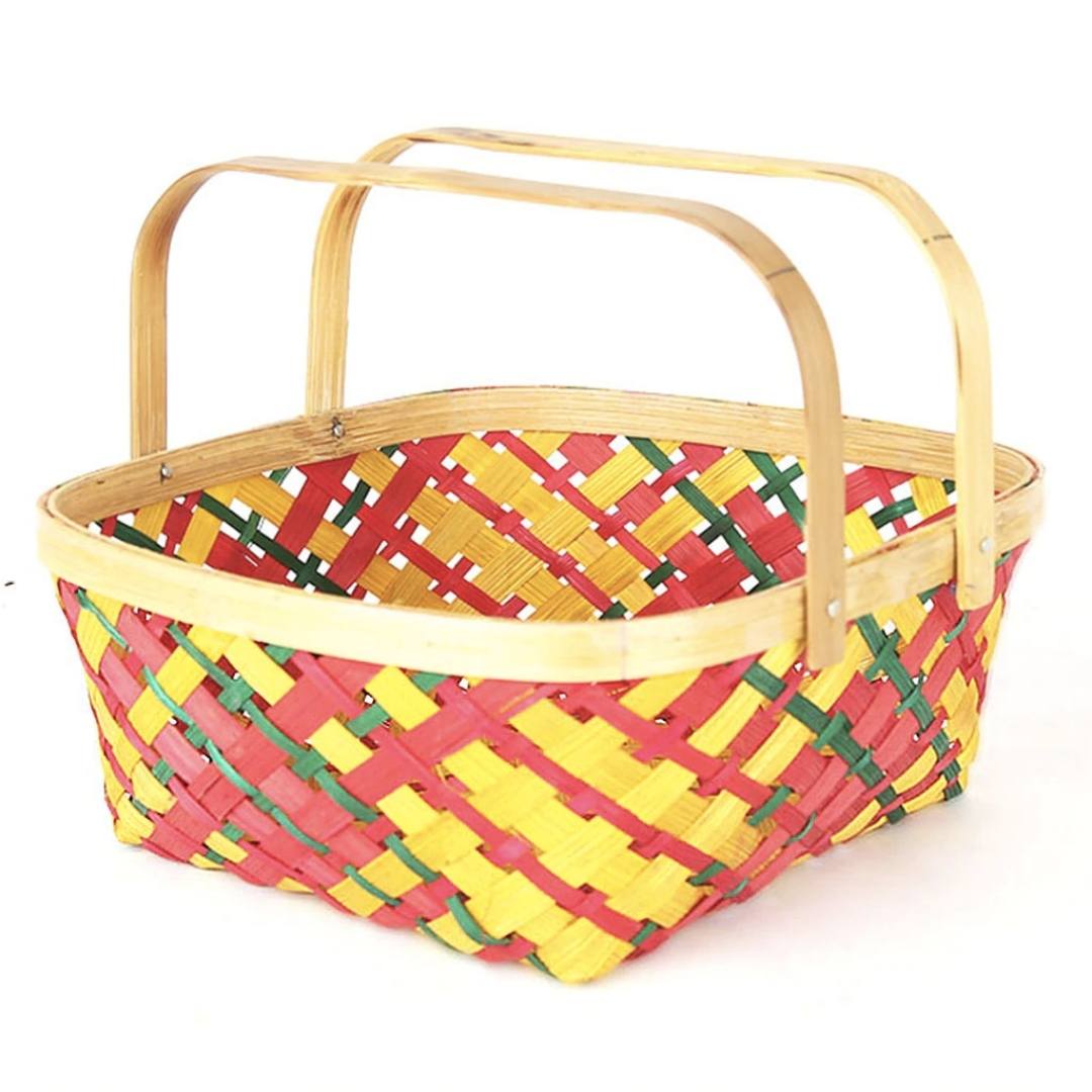 Bamboo Basket Of Hill Tribewoven Bamboo Basket Bag With Rope Stock Photo -  Download Image Now - iStock