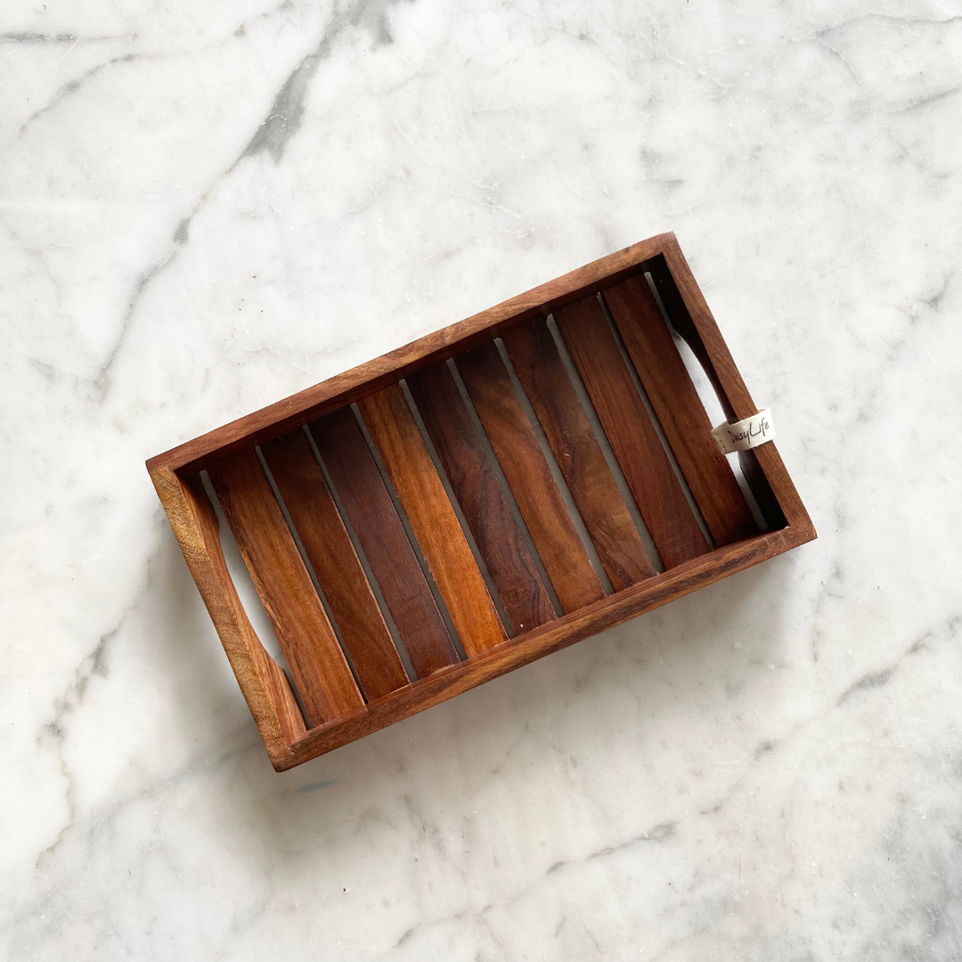 Dry fruits kept on beautiful wooden tray